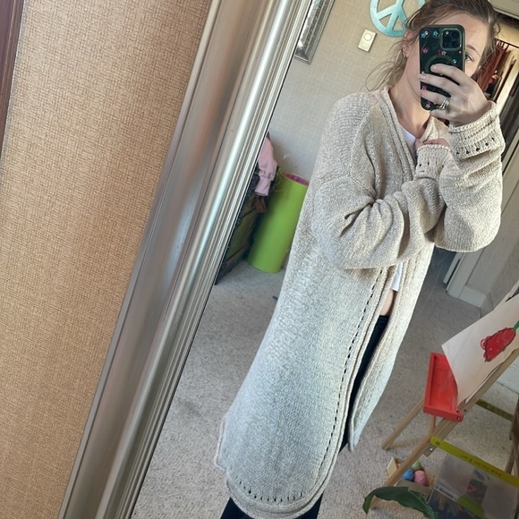 Ivy Beau Boho Crochet Open Knit Maxi Cardigan - Picture 12 of 12